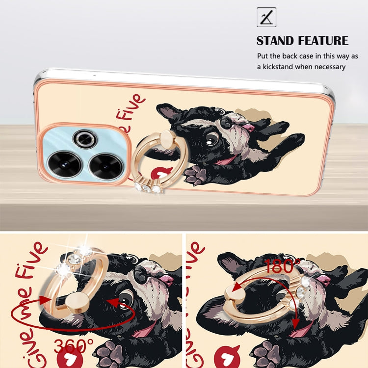 For Redmi 13 4G Electroplating Dual-side IMD Phone Case with Ring Holder