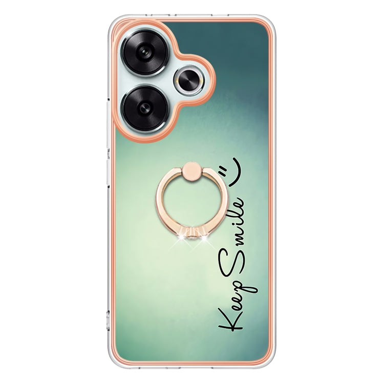 For Xiaomi Poco F6 5G Electroplating Dual-side IMD Phone Case with Ring Holder