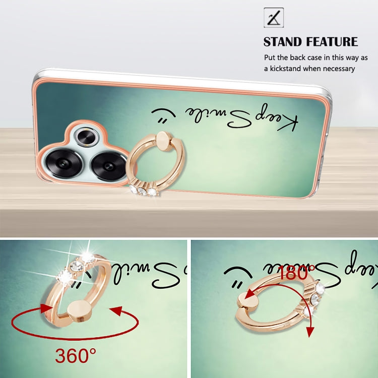 For Xiaomi Poco F6 5G Electroplating Dual-side IMD Phone Case with Ring Holder