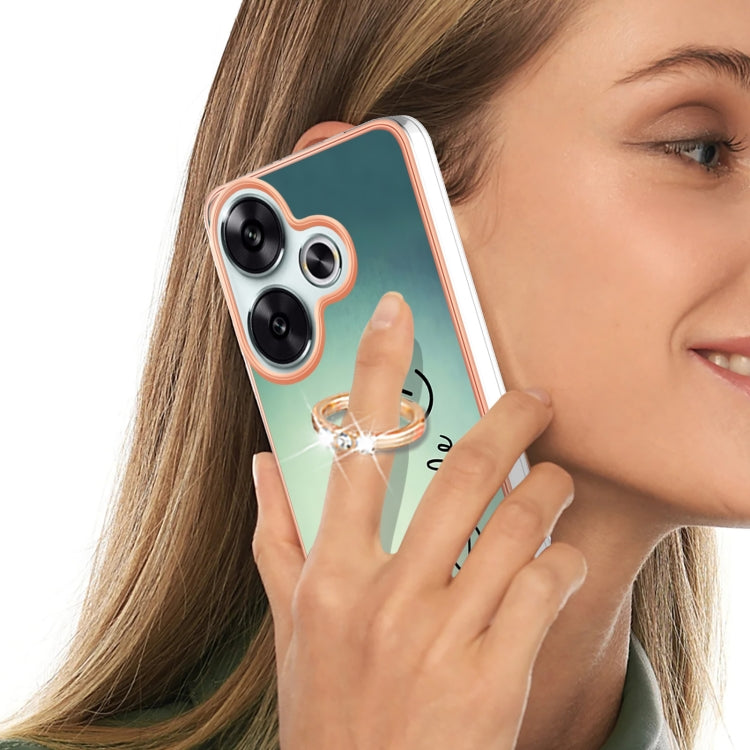 For Xiaomi Poco F6 5G Electroplating Dual-side IMD Phone Case with Ring Holder