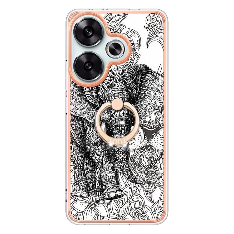For Xiaomi Poco F6 5G Electroplating Dual-side IMD Phone Case with Ring Holder