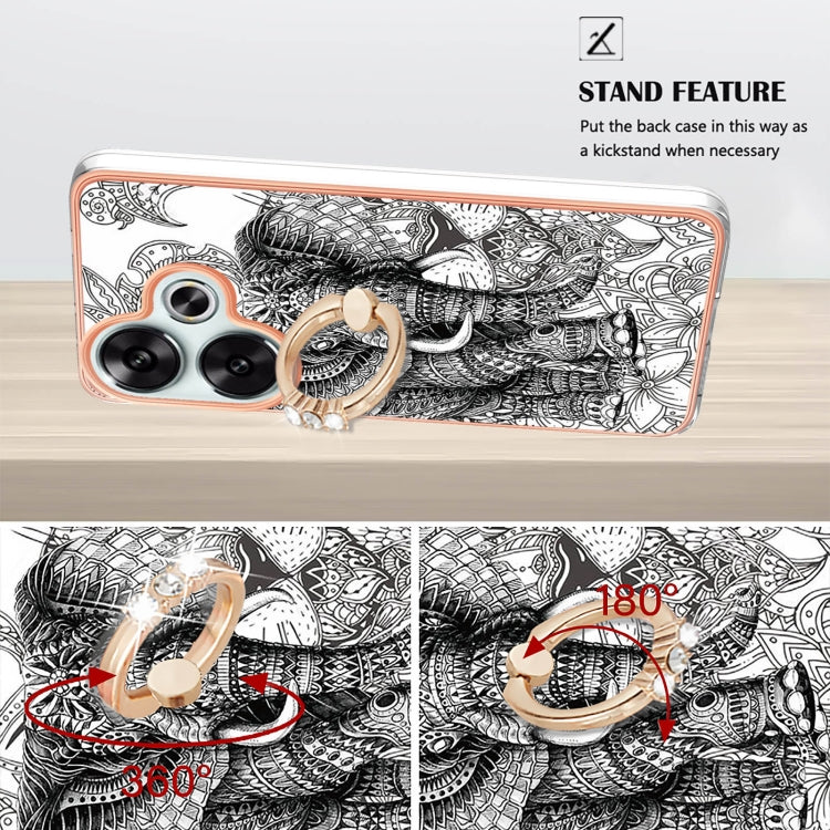 For Xiaomi Poco F6 5G Electroplating Dual-side IMD Phone Case with Ring Holder