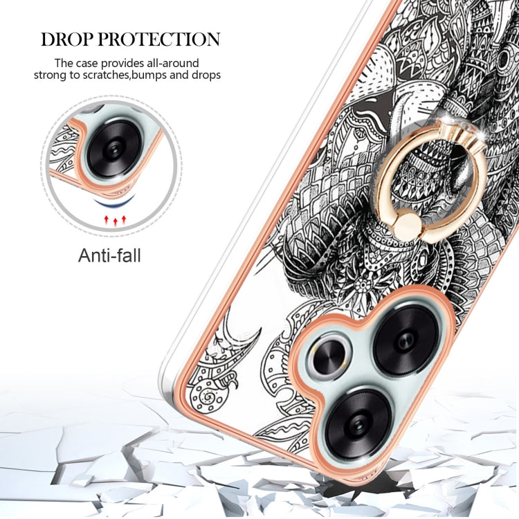 For Xiaomi Poco F6 5G Electroplating Dual-side IMD Phone Case with Ring Holder