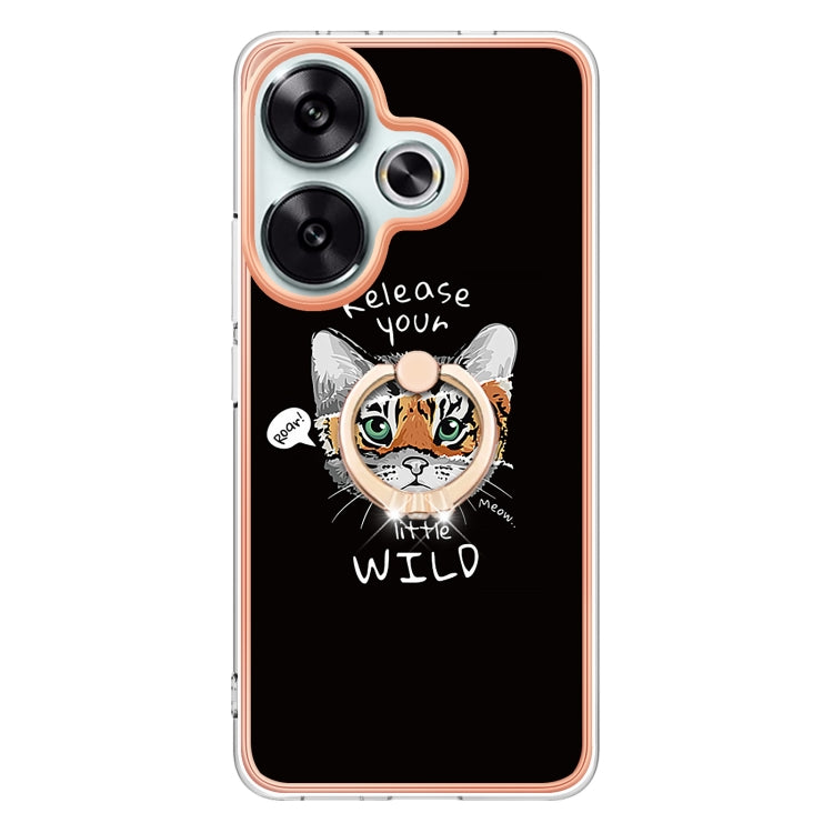 For Xiaomi Poco F6 5G Electroplating Dual-side IMD Phone Case with Ring Holder