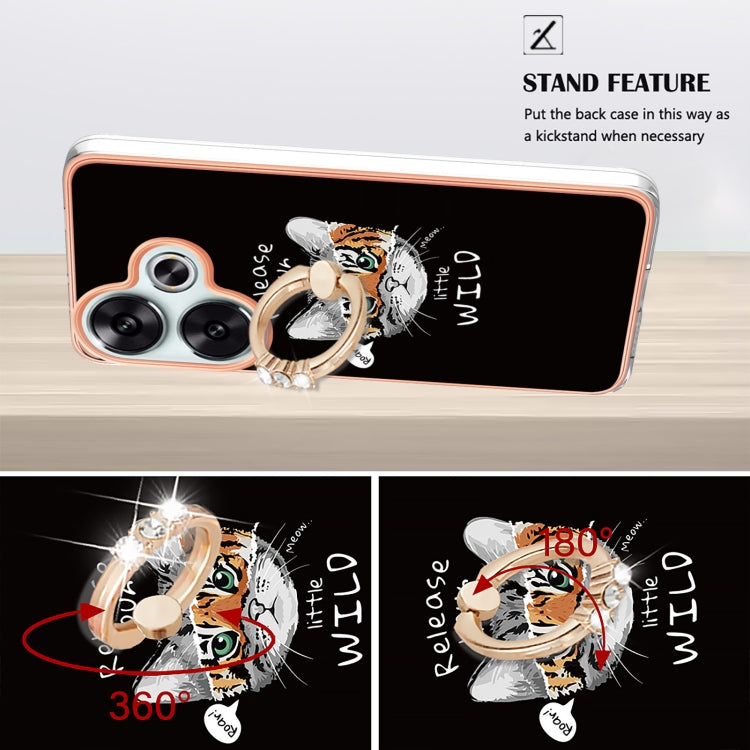 For Xiaomi Poco F6 5G Electroplating Dual-side IMD Phone Case with Ring Holder
