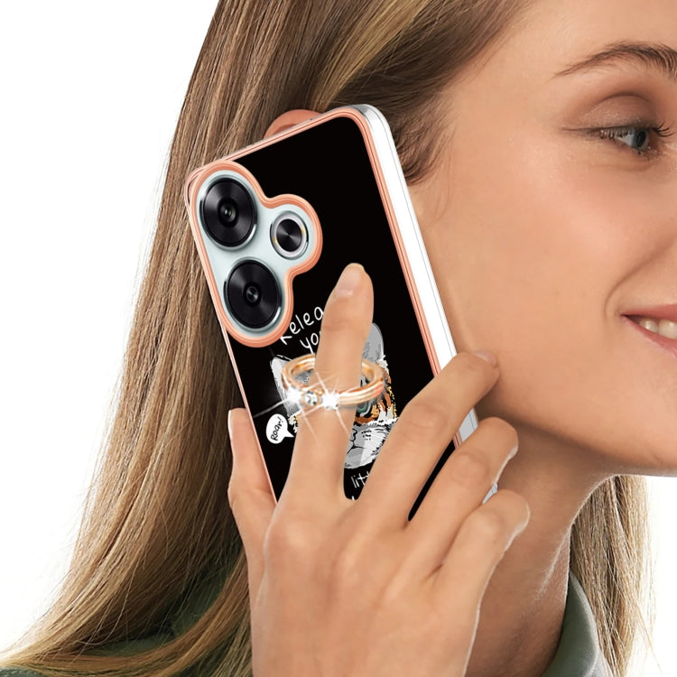 For Xiaomi Poco F6 5G Electroplating Dual-side IMD Phone Case with Ring Holder