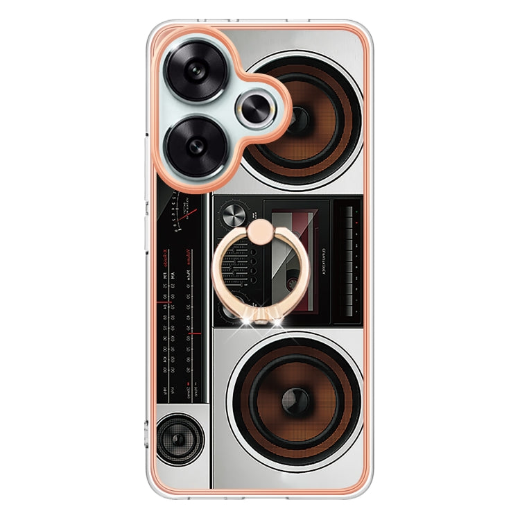 For Xiaomi Poco F6 5G Electroplating Dual-side IMD Phone Case with Ring Holder