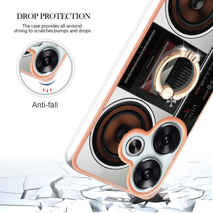 For Xiaomi Poco F6 5G Electroplating Dual-side IMD Phone Case with Ring Holder