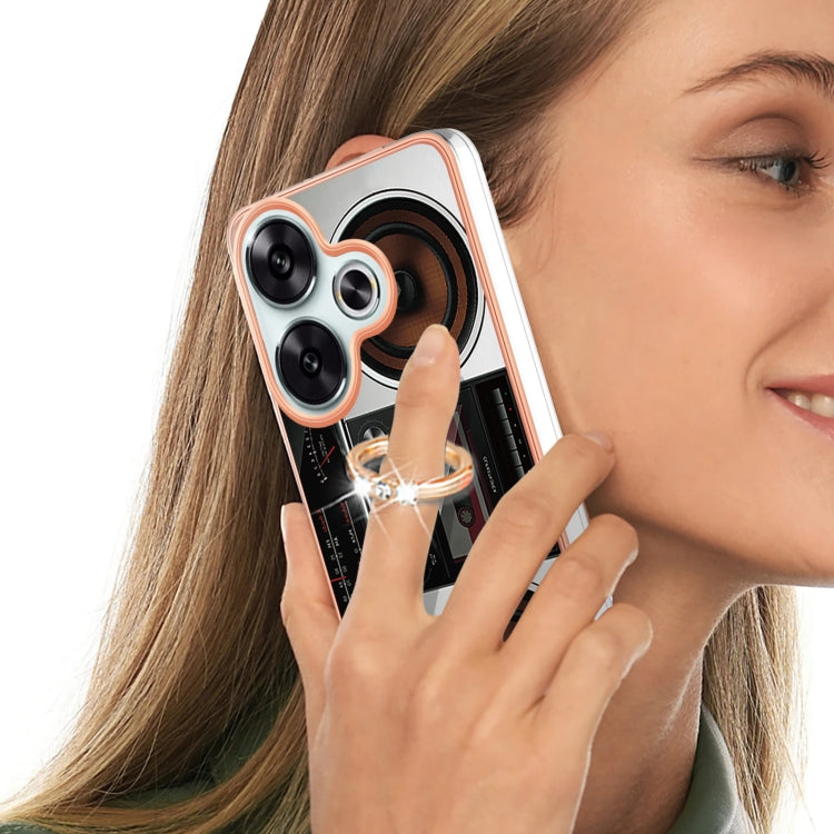 For Xiaomi Poco F6 5G Electroplating Dual-side IMD Phone Case with Ring Holder