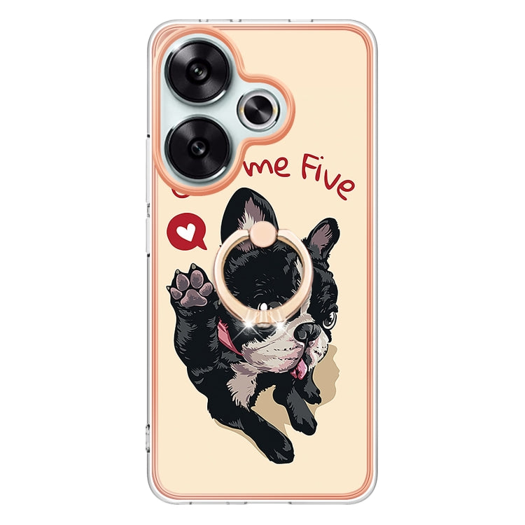 For Xiaomi Poco F6 5G Electroplating Dual-side IMD Phone Case with Ring Holder