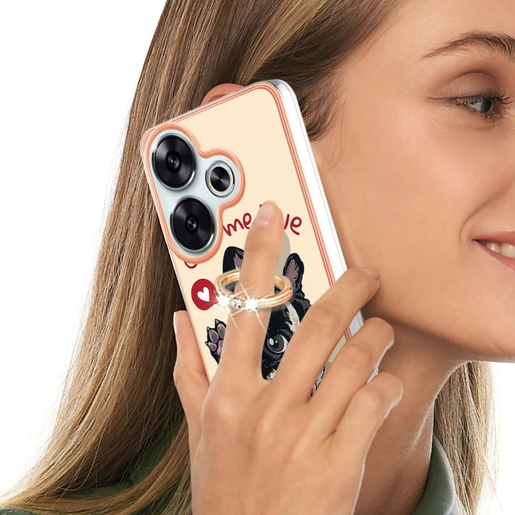 For Xiaomi Poco F6 5G Electroplating Dual-side IMD Phone Case with Ring Holder