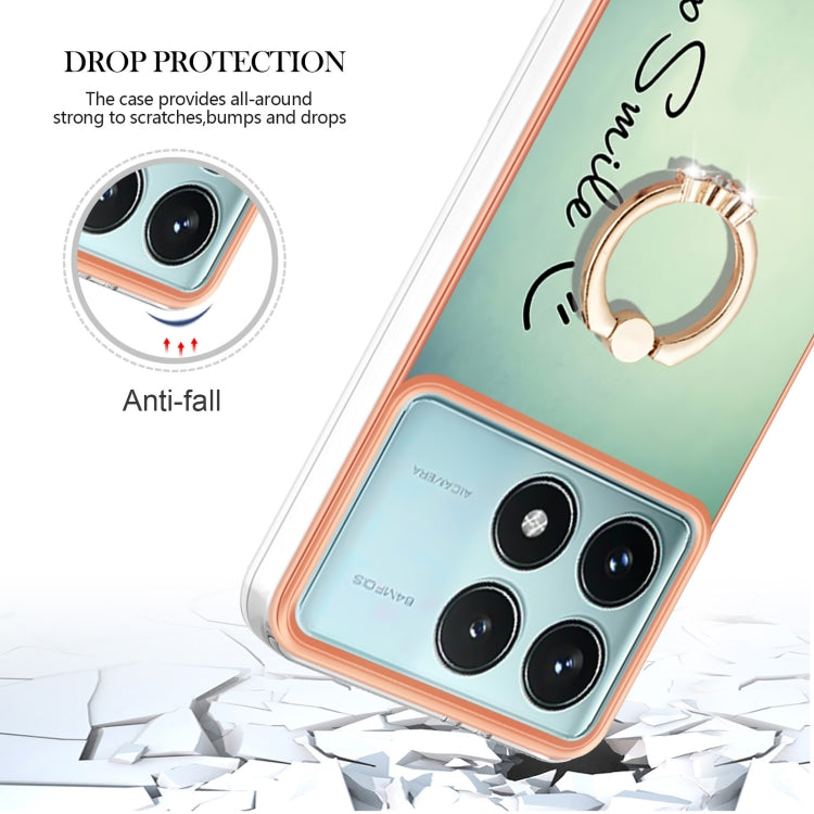 For Xiaomi Poco F6 Pro 5G Electroplating Dual-side IMD Phone Case with Ring Holder