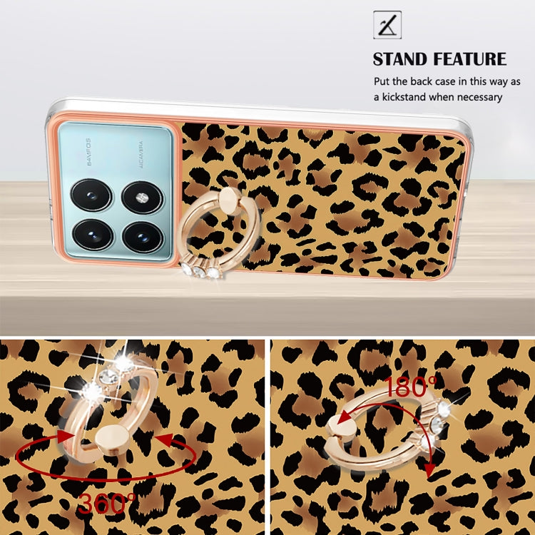 For Xiaomi Poco F6 Pro 5G Electroplating Dual-side IMD Phone Case with Ring Holder