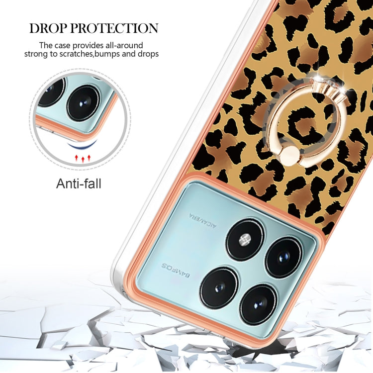 For Xiaomi Poco F6 Pro 5G Electroplating Dual-side IMD Phone Case with Ring Holder