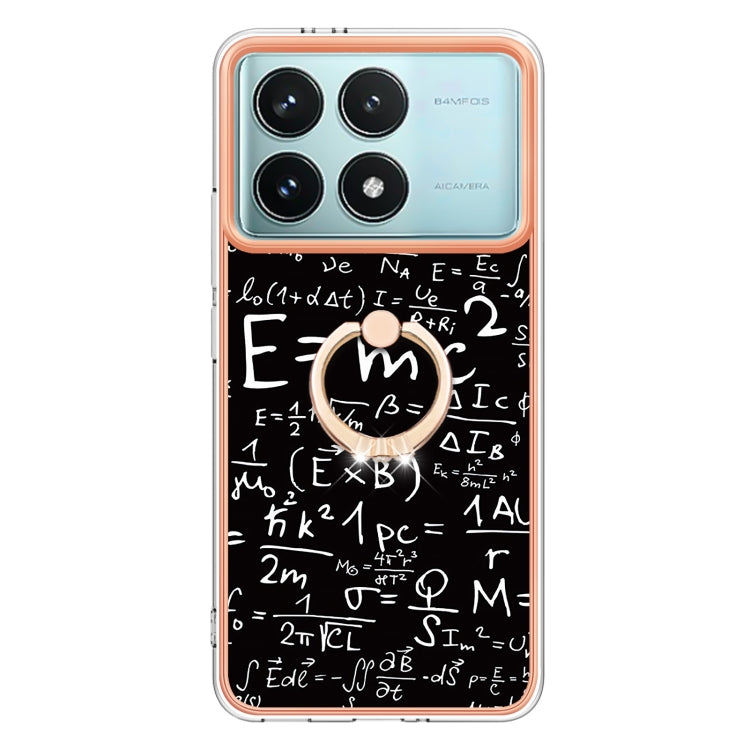 For Xiaomi Poco F6 Pro 5G Electroplating Dual-side IMD Phone Case with Ring Holder