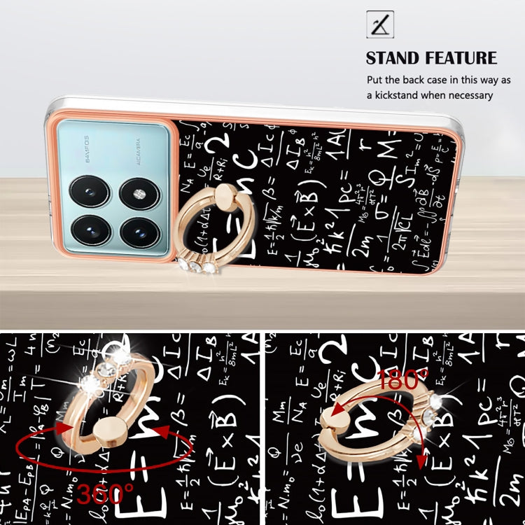 For Xiaomi Poco F6 Pro 5G Electroplating Dual-side IMD Phone Case with Ring Holder