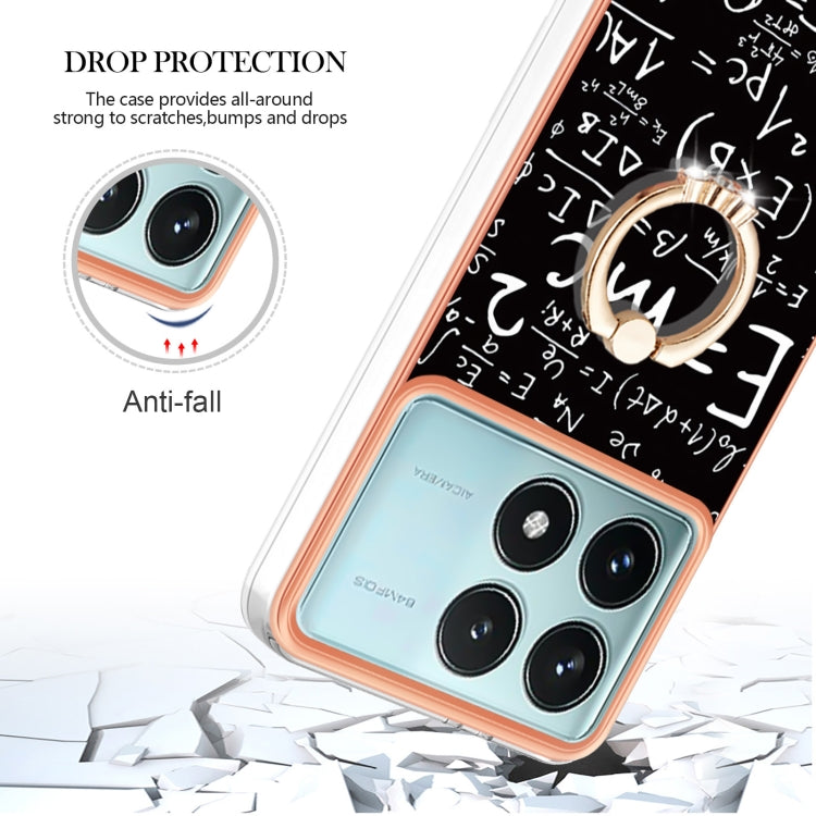 For Xiaomi Poco F6 Pro 5G Electroplating Dual-side IMD Phone Case with Ring Holder