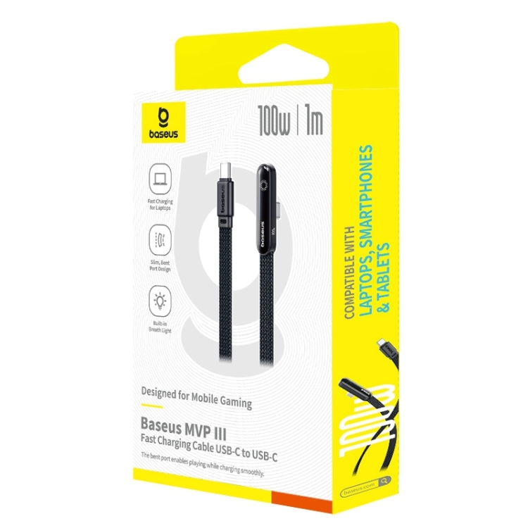 Baseus MVP 3 100W Type-C to Type-C Fast Charging Cable, Length:1m - Black