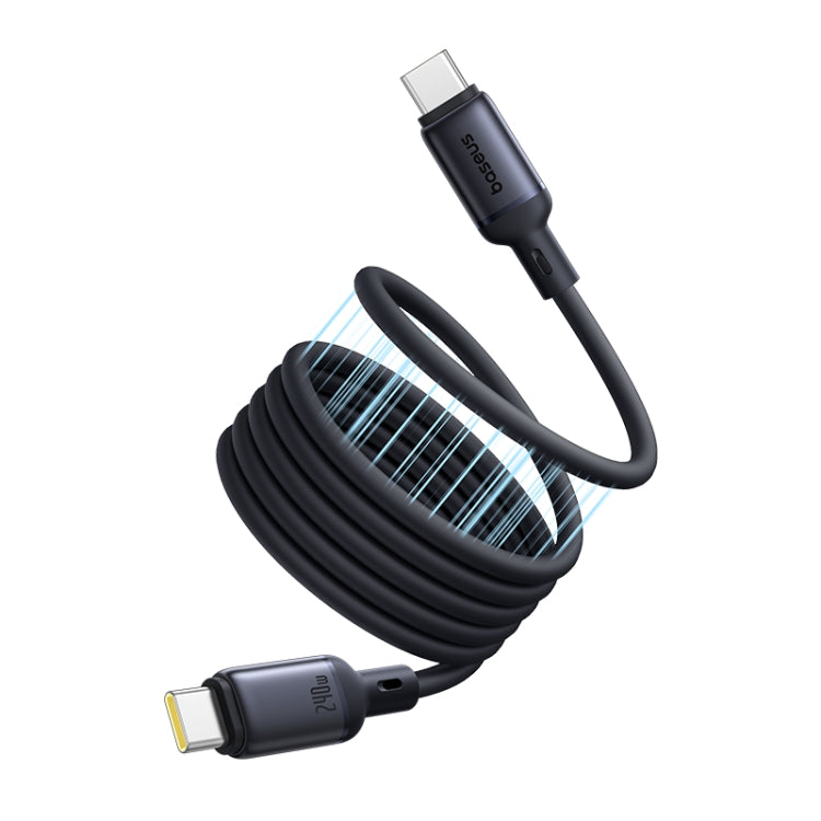 Baseus PicoGo Series 240W Type-C to Type-C Magnetic Liquid Silicone Fast Charging Data Cable, Length: 1m