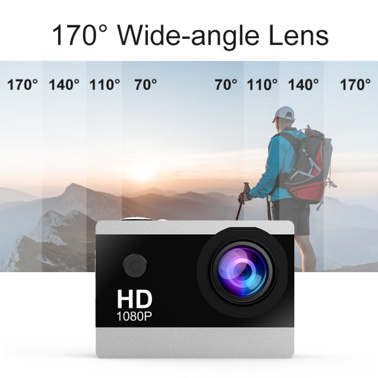 I5-358 2.0 inch IPS HD Screen Wide Angle Action Camera - Black