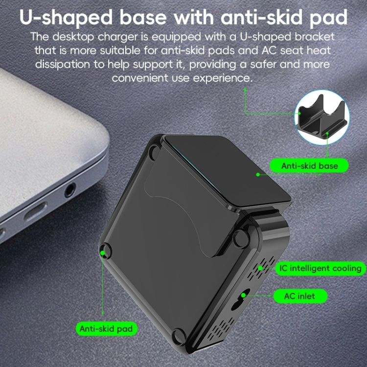 320W GaN 6 Type-C 2 USB Multi Ports Sharing Desktop Charger, Plug:US Plug - Grey