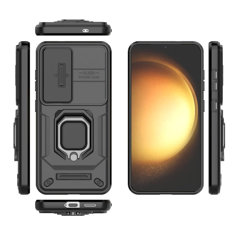 For Samsung Galaxy S25 5G Sliding Camshield TPU + PC Shockproof Phone Case with Holder