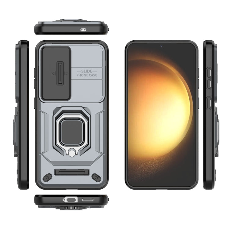 For Samsung Galaxy S25 5G Sliding Camshield TPU + PC Shockproof Phone Case with Holder
