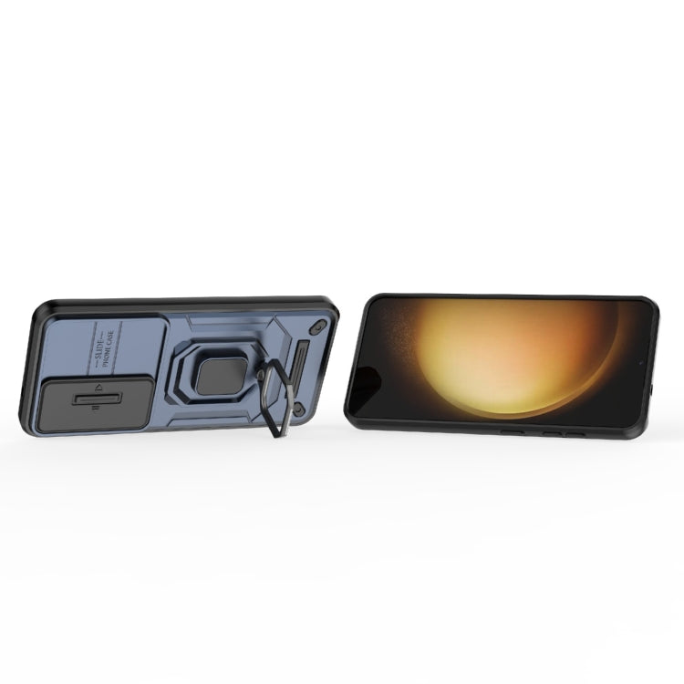 For Samsung Galaxy S25 5G Sliding Camshield TPU + PC Shockproof Phone Case with Holder