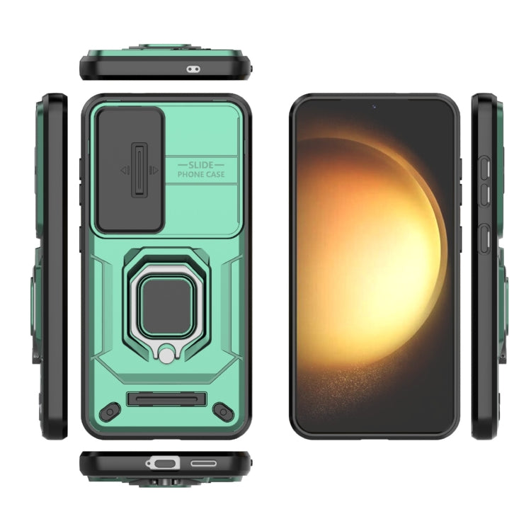 For Samsung Galaxy S25 5G Sliding Camshield TPU + PC Shockproof Phone Case with Holder