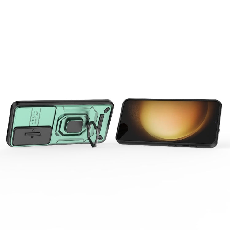 For Samsung Galaxy S25 5G Sliding Camshield TPU + PC Shockproof Phone Case with Holder