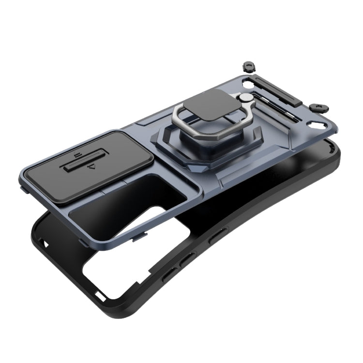 For Samsung Galaxy S25 5G Sliding Camshield TPU + PC Shockproof Phone Case with Holder