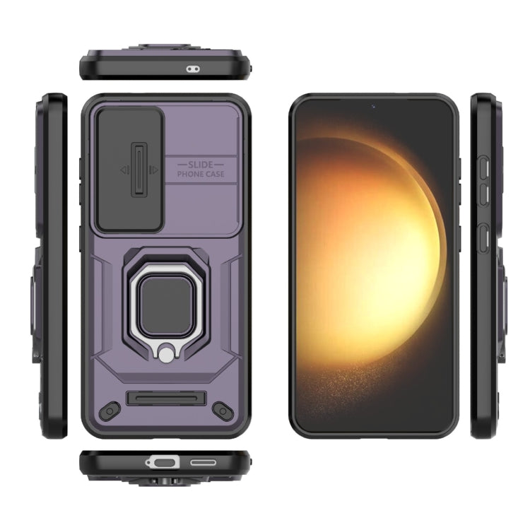 For Samsung Galaxy S25 5G Sliding Camshield TPU + PC Shockproof Phone Case with Holder