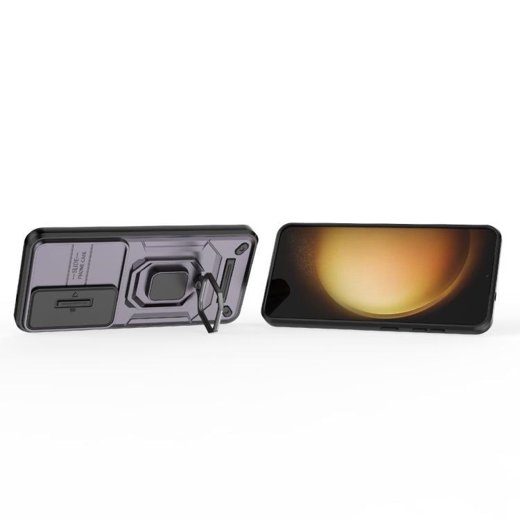 For Samsung Galaxy S25 5G Sliding Camshield TPU + PC Shockproof Phone Case with Holder