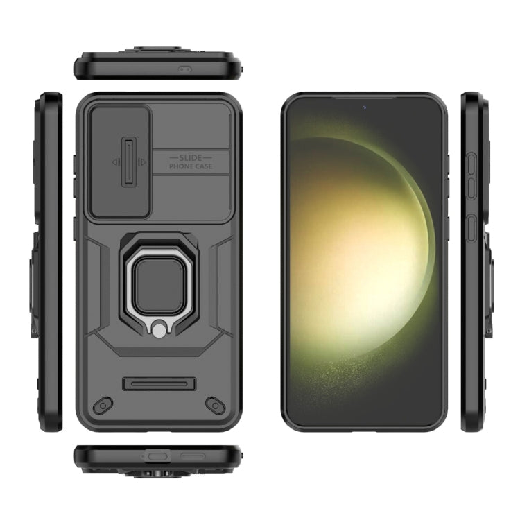 For Samsung Galaxy S25+ 5G Sliding Camshield TPU + PC Shockproof Phone Case with Holder