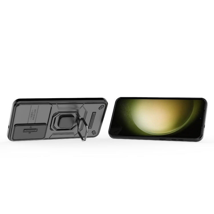 For Samsung Galaxy S25+ 5G Sliding Camshield TPU + PC Shockproof Phone Case with Holder
