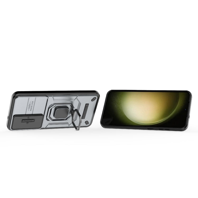 For Samsung Galaxy S25+ 5G Sliding Camshield TPU + PC Shockproof Phone Case with Holder