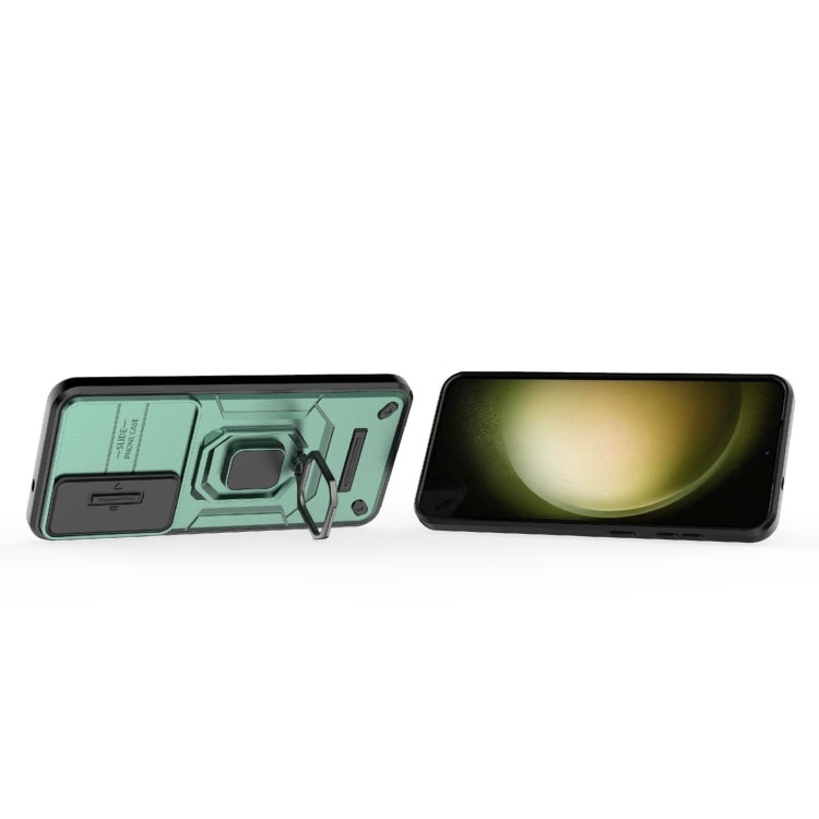 For Samsung Galaxy S25+ 5G Sliding Camshield TPU + PC Shockproof Phone Case with Holder