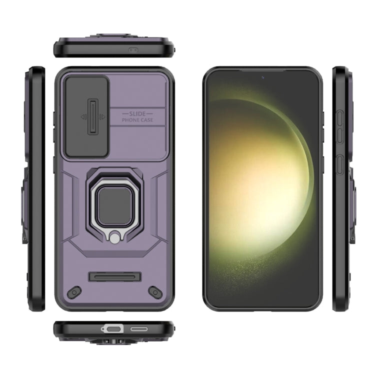 For Samsung Galaxy S25+ 5G Sliding Camshield TPU + PC Shockproof Phone Case with Holder