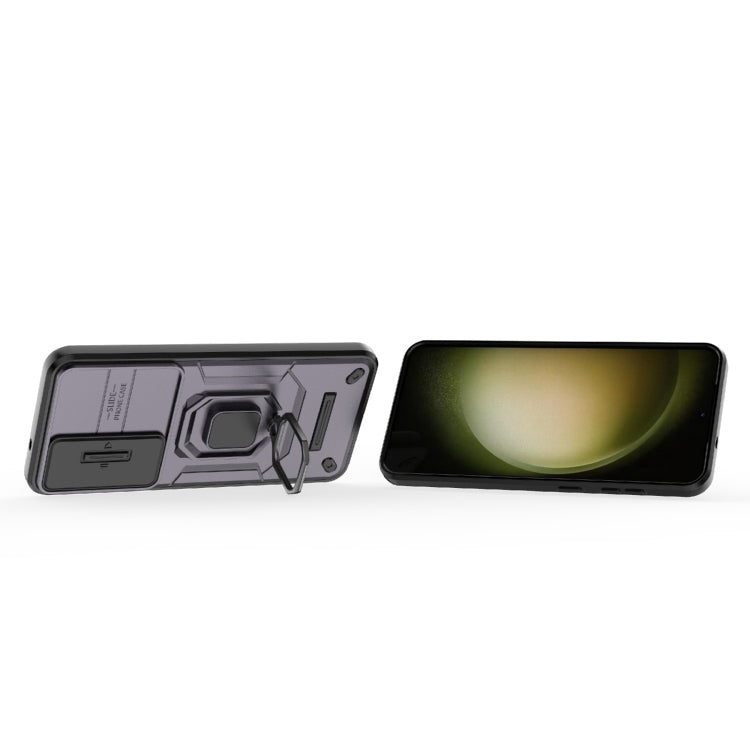 For Samsung Galaxy S25+ 5G Sliding Camshield TPU + PC Shockproof Phone Case with Holder