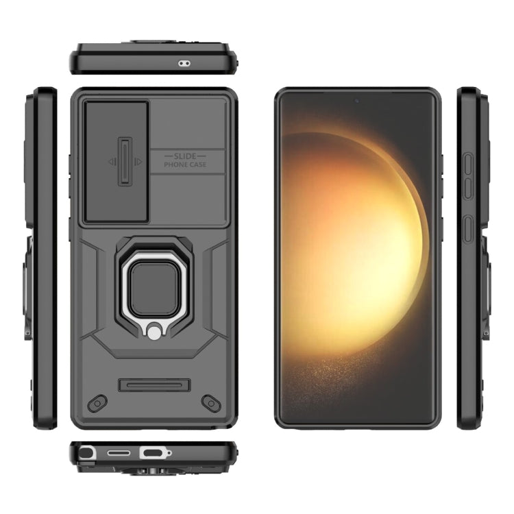 For Samsung Galaxy S25 Ultra 5G Sliding Camshield TPU + PC Shockproof Phone Case with Holder