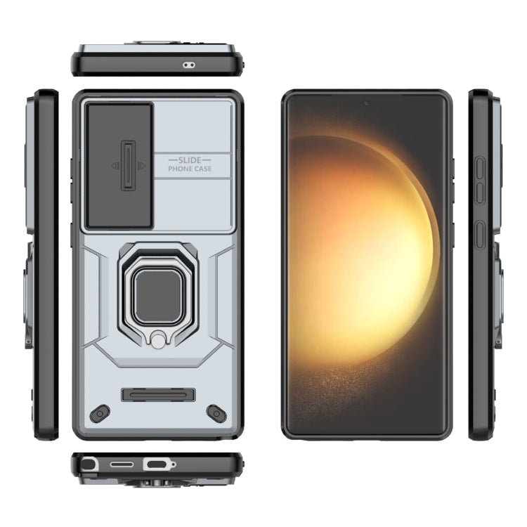 For Samsung Galaxy S25 Ultra 5G Sliding Camshield TPU + PC Shockproof Phone Case with Holder