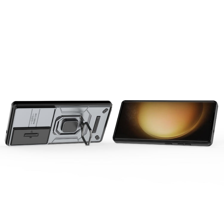 For Samsung Galaxy S25 Ultra 5G Sliding Camshield TPU + PC Shockproof Phone Case with Holder