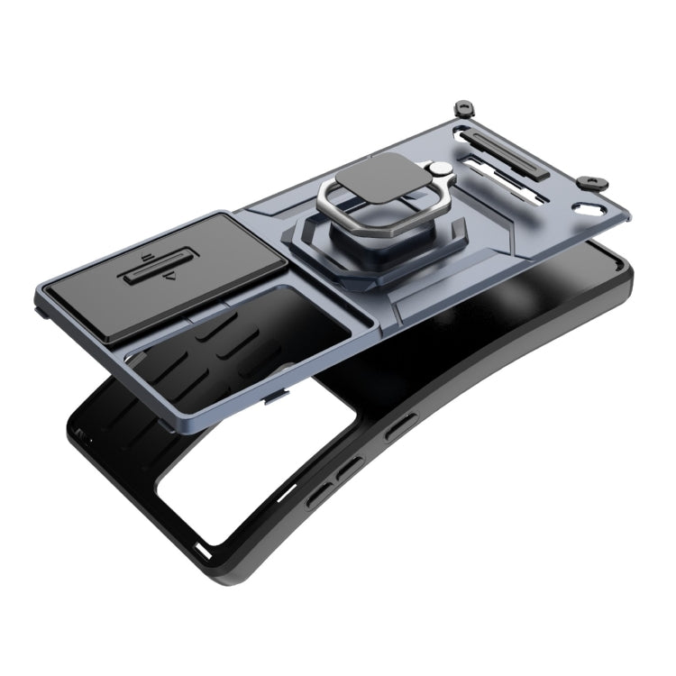 For Samsung Galaxy S25 Ultra 5G Sliding Camshield TPU + PC Shockproof Phone Case with Holder