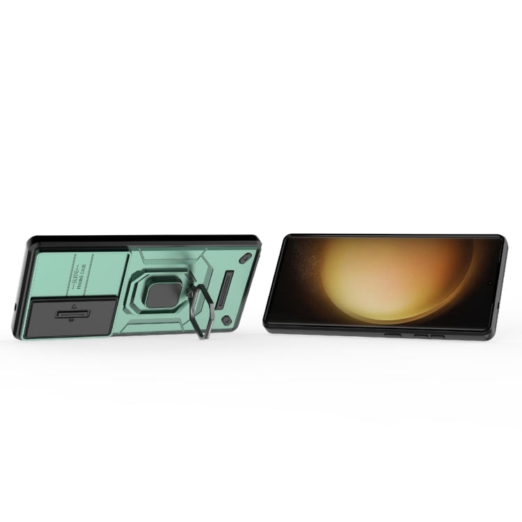 For Samsung Galaxy S25 Ultra 5G Sliding Camshield TPU + PC Shockproof Phone Case with Holder
