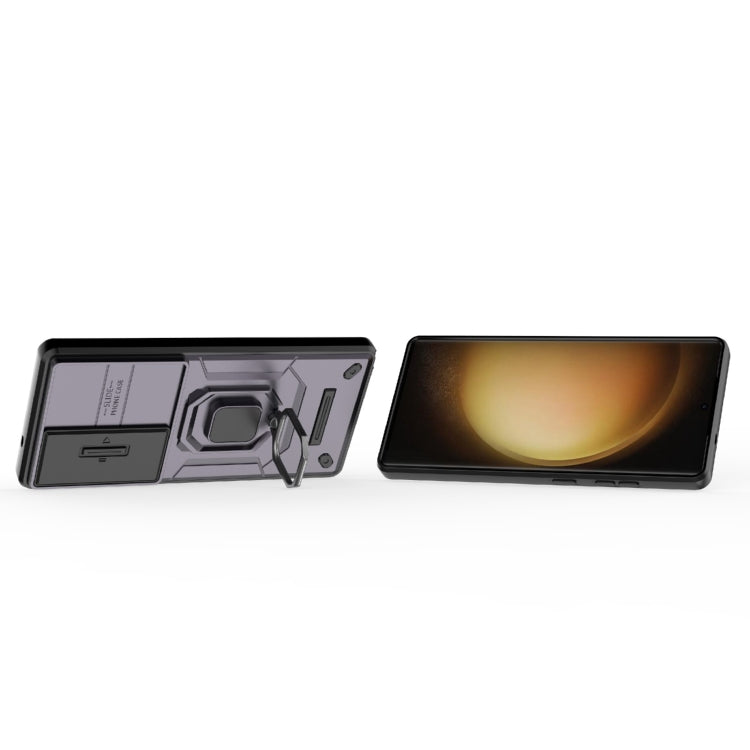For Samsung Galaxy S25 Ultra 5G Sliding Camshield TPU + PC Shockproof Phone Case with Holder