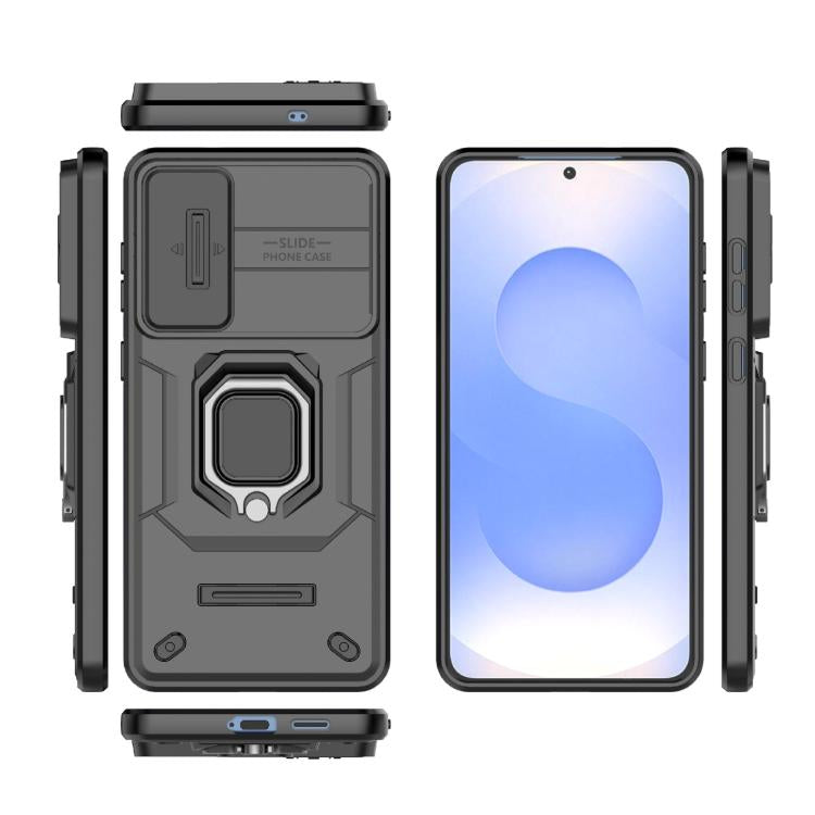 For Samsung Galaxy S25 Edge 5G Sliding Camshield TPU + PC Shockproof Phone Case with Holder