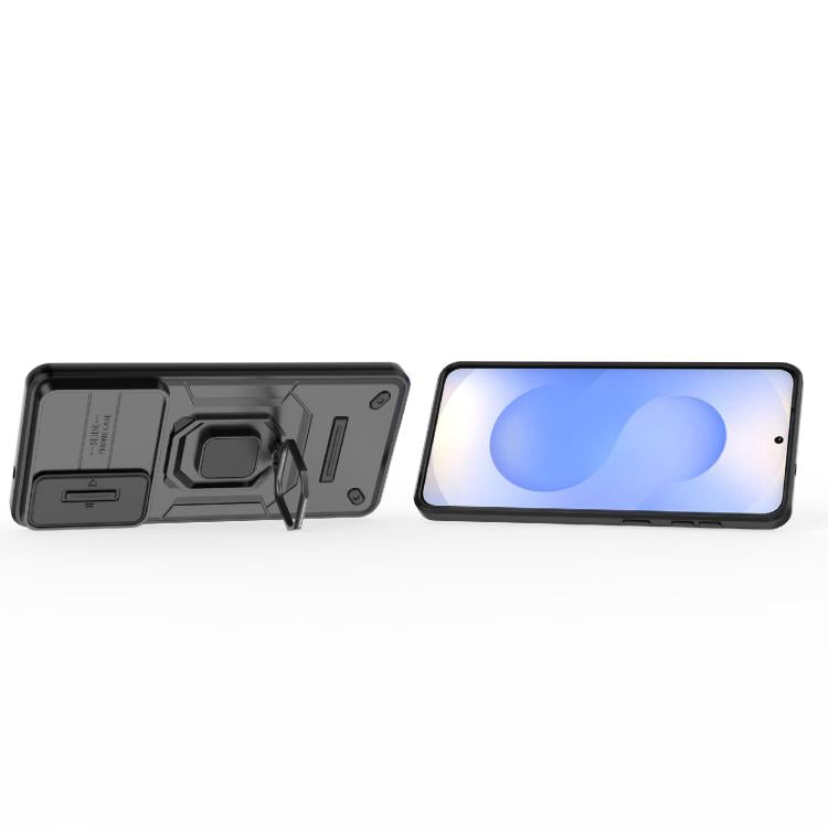 For Samsung Galaxy S25 Edge 5G Sliding Camshield TPU + PC Shockproof Phone Case with Holder