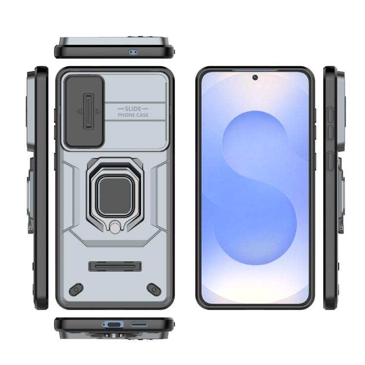 For Samsung Galaxy S25 Edge 5G Sliding Camshield TPU + PC Shockproof Phone Case with Holder