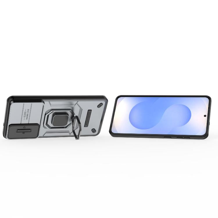 For Samsung Galaxy S25 Edge 5G Sliding Camshield TPU + PC Shockproof Phone Case with Holder