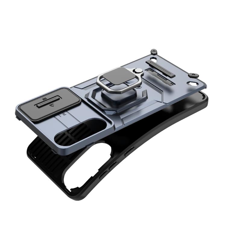 For Samsung Galaxy S25 Edge 5G Sliding Camshield TPU + PC Shockproof Phone Case with Holder